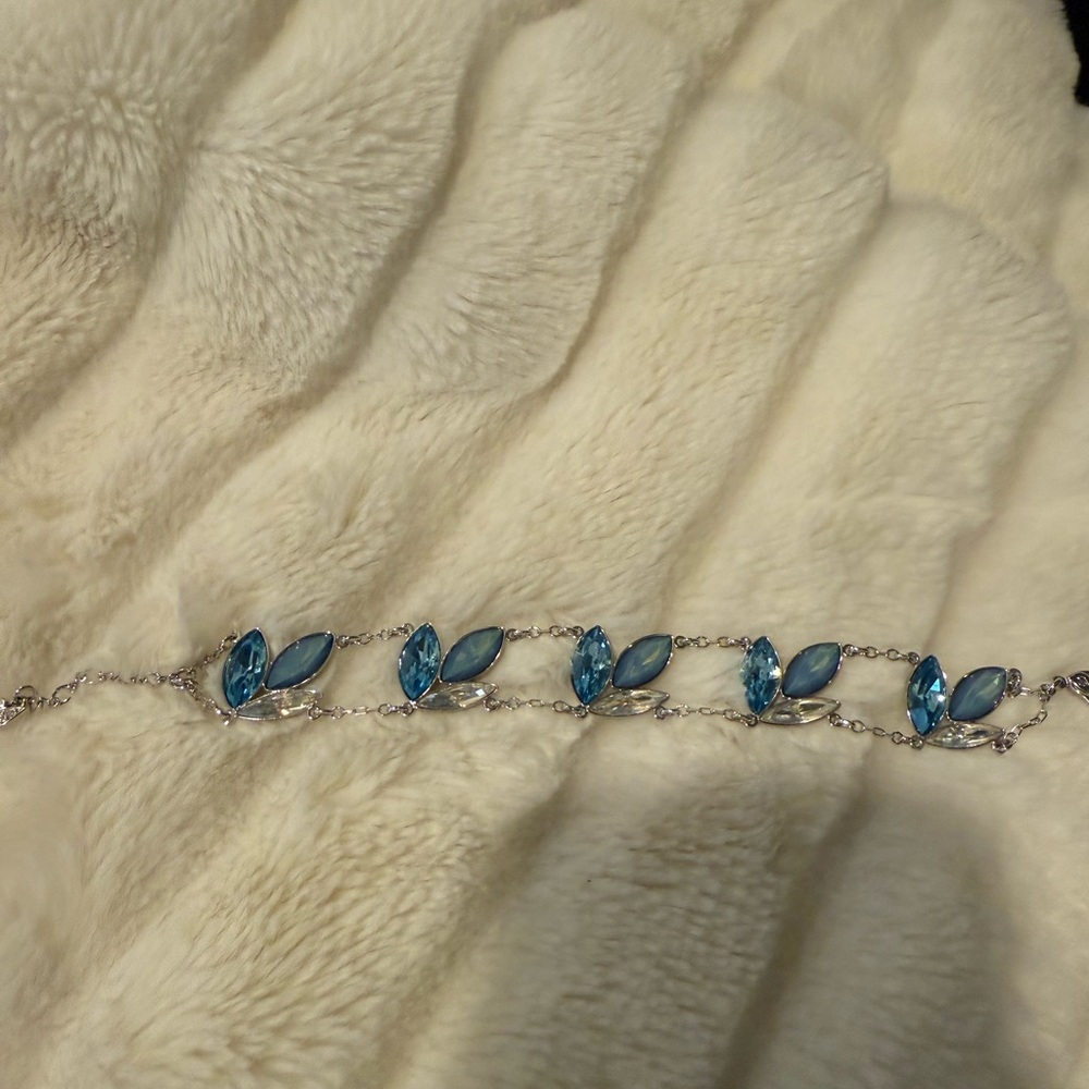 Whimsical Blue and Silver Butterfly Bracelet